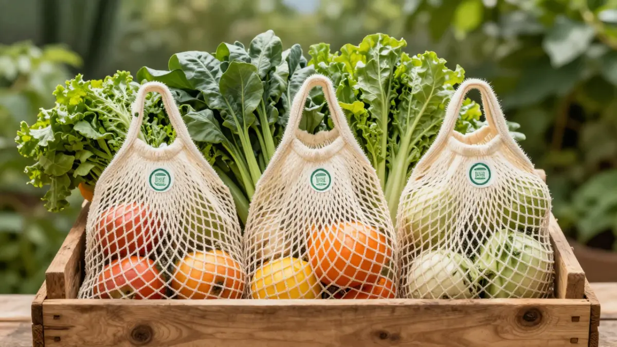 Organic Produce Packaging with Mesh Bags